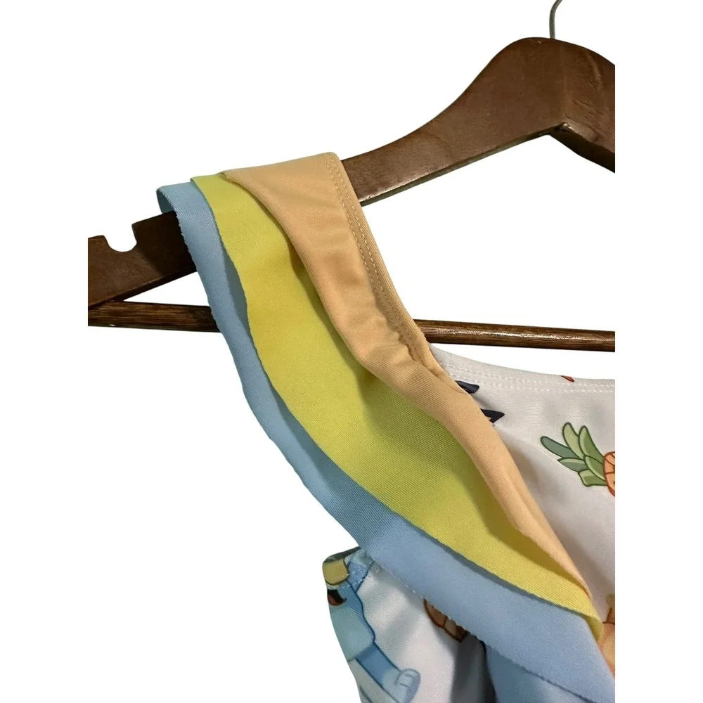 Bluey Swimsuit Girls‎ One Piece Ruffle Pineapple Cartoon Character Bathing Suit